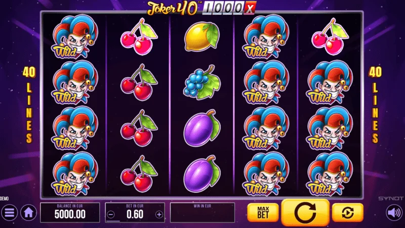 Joker 40 1000 - main game screen